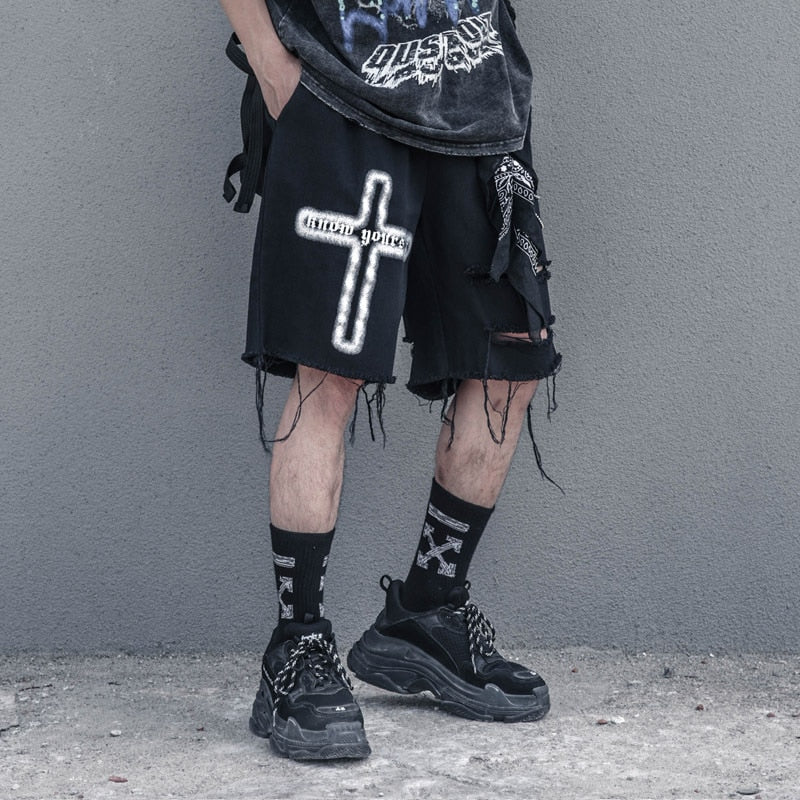 Ripped Cross Shorts
