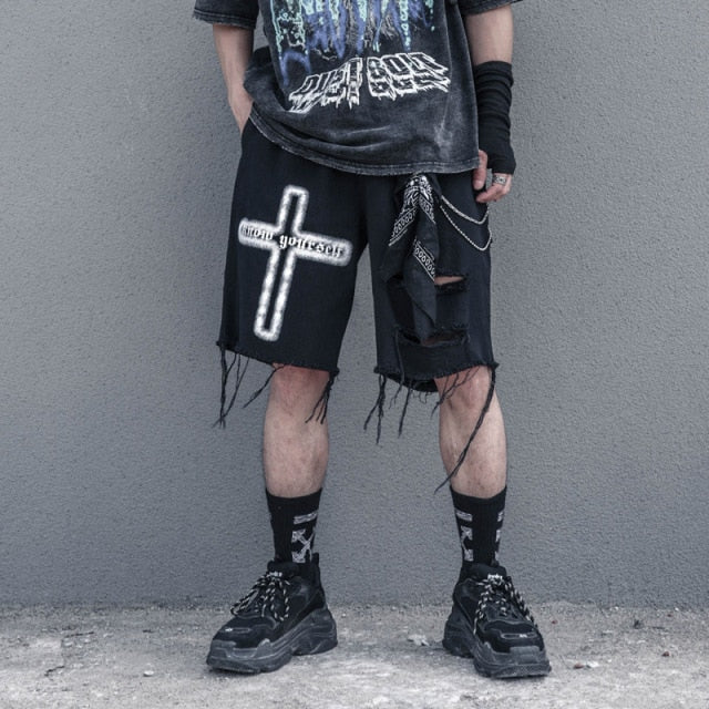 Ripped Cross Shorts