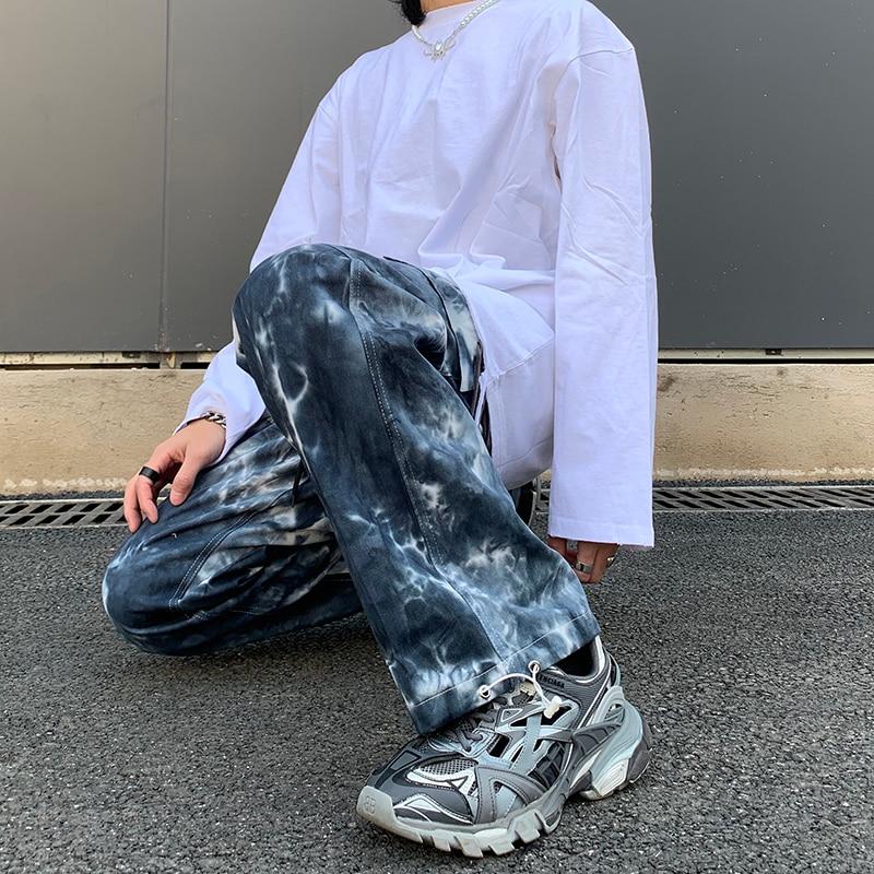 Blue Acid Tie Dye Pants - buy techwear clothing fashion scarlxrd store pants hoodies face mask vests aesthetic streetwear