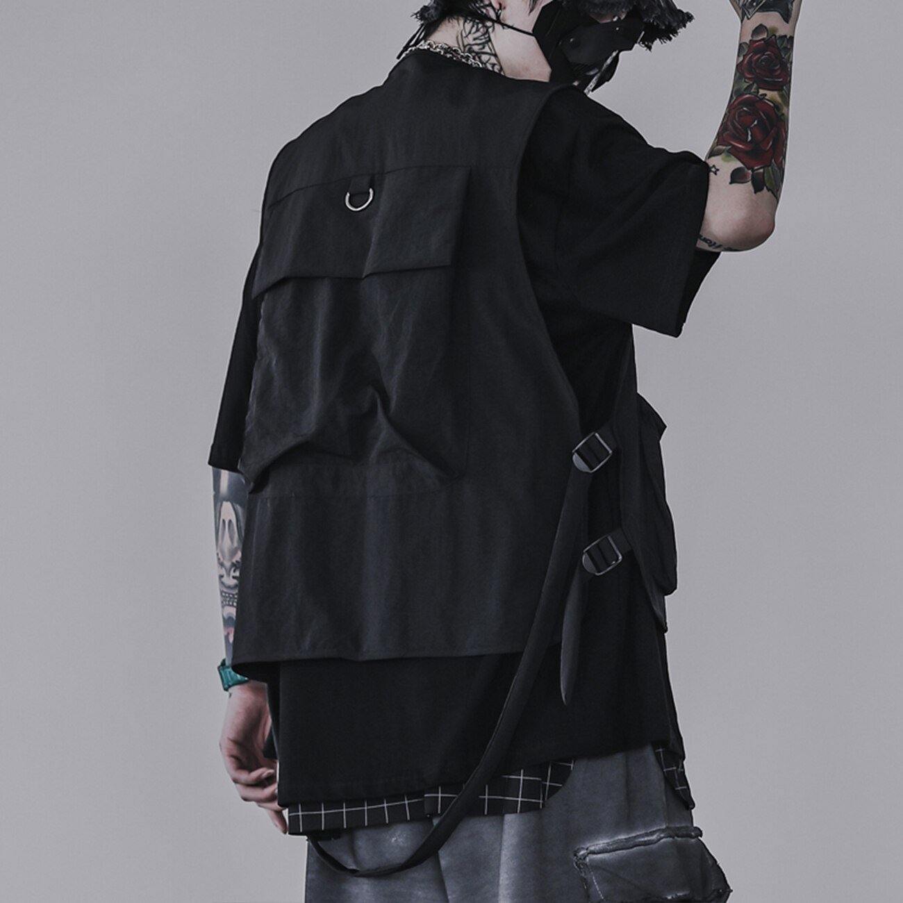 Multi Pockets Cargo Vest 1.0 - buy techwear clothing fashion scarlxrd store pants hoodies face mask vests aesthetic streetwear