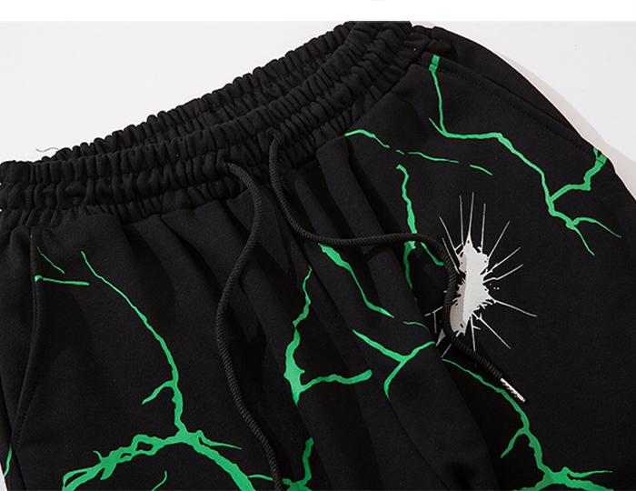GREEN LIGHTNING JOGGERS - Buy Techwear Fashion Clothing Scarlxrd Ha3xun Store