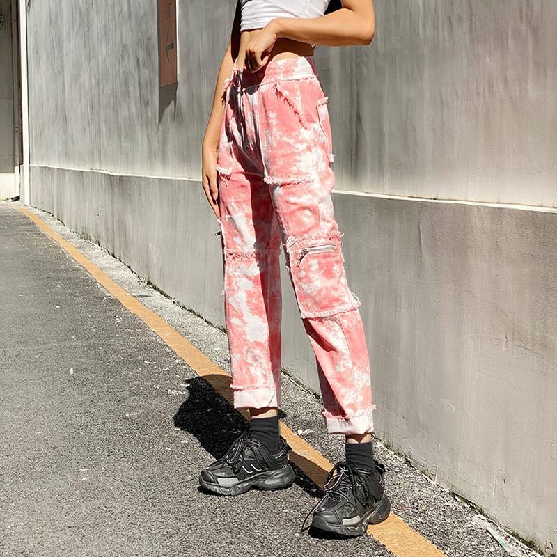 Distressed Tie Dye Jeans - buy techwear clothing fashion scarlxrd store pants hoodies face mask vests aesthetic streetwear