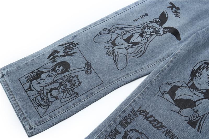 CUSTOM ANIME JEANS - Buy Techwear Fashion Clothing Scarlxrd Ha3xun Store