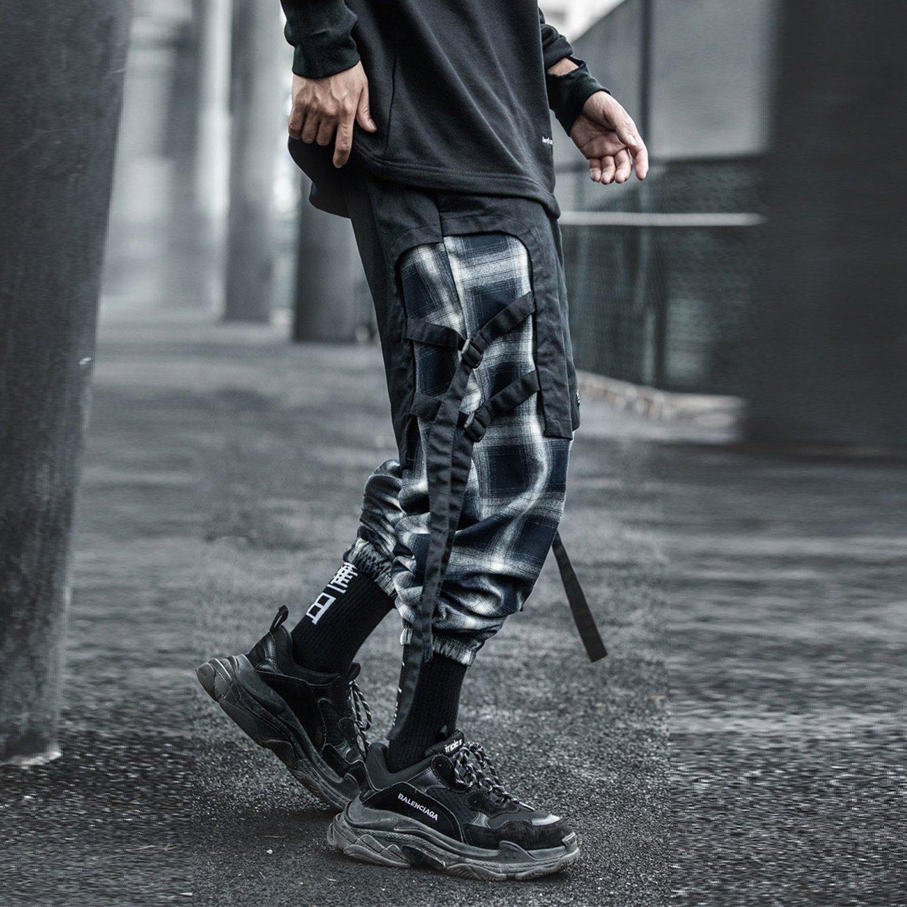 Tactical Patchwork Ribbon Joggers - buy techwear clothing fashion scarlxrd store pants hoodies face mask vests aesthetic streetwear