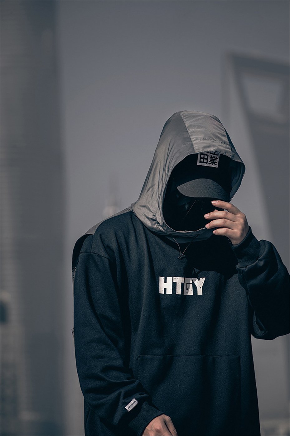 HTGY Block Hoodie - buy techwear clothing fashion scarlxrd store pants hoodies face mask vests aesthetic streetwear