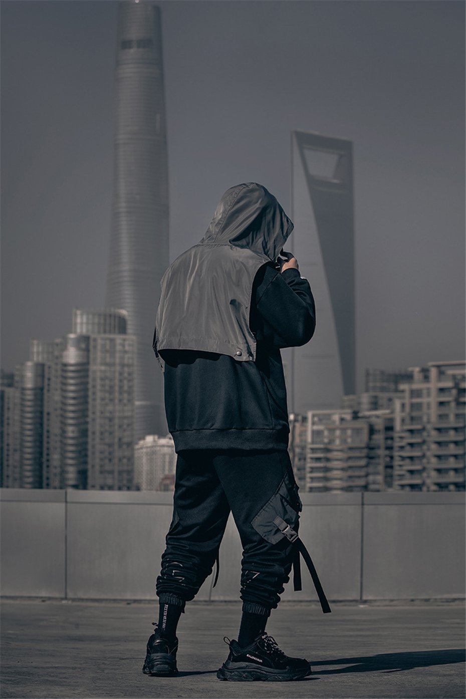 HTGY Block Hoodie - buy techwear clothing fashion scarlxrd store pants hoodies face mask vests aesthetic streetwear