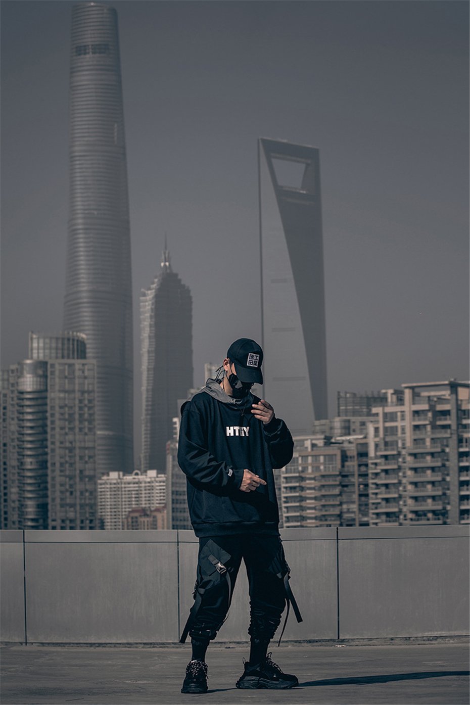 HTGY Block Hoodie - buy techwear clothing fashion scarlxrd store pants hoodies face mask vests aesthetic streetwear