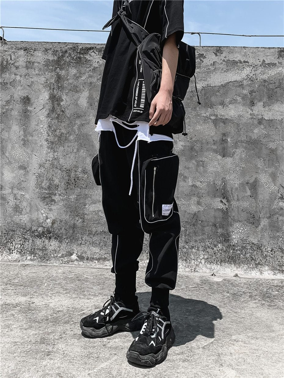 Reflective Stripes Track Pants - buy techwear clothing fashion scarlxrd store pants hoodies face mask vests aesthetic streetwear