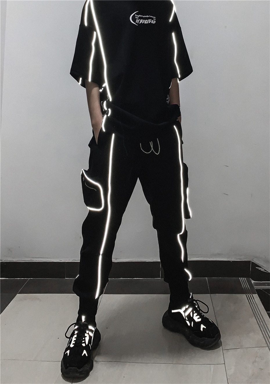 Reflective Stripes Track Pants - buy techwear clothing fashion scarlxrd store pants hoodies face mask vests aesthetic streetwear