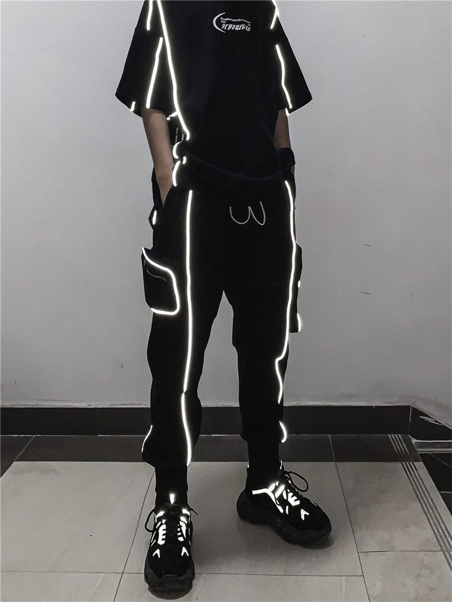 Reflective Stripes Track Pants - buy techwear clothing fashion scarlxrd store pants hoodies face mask vests aesthetic streetwear