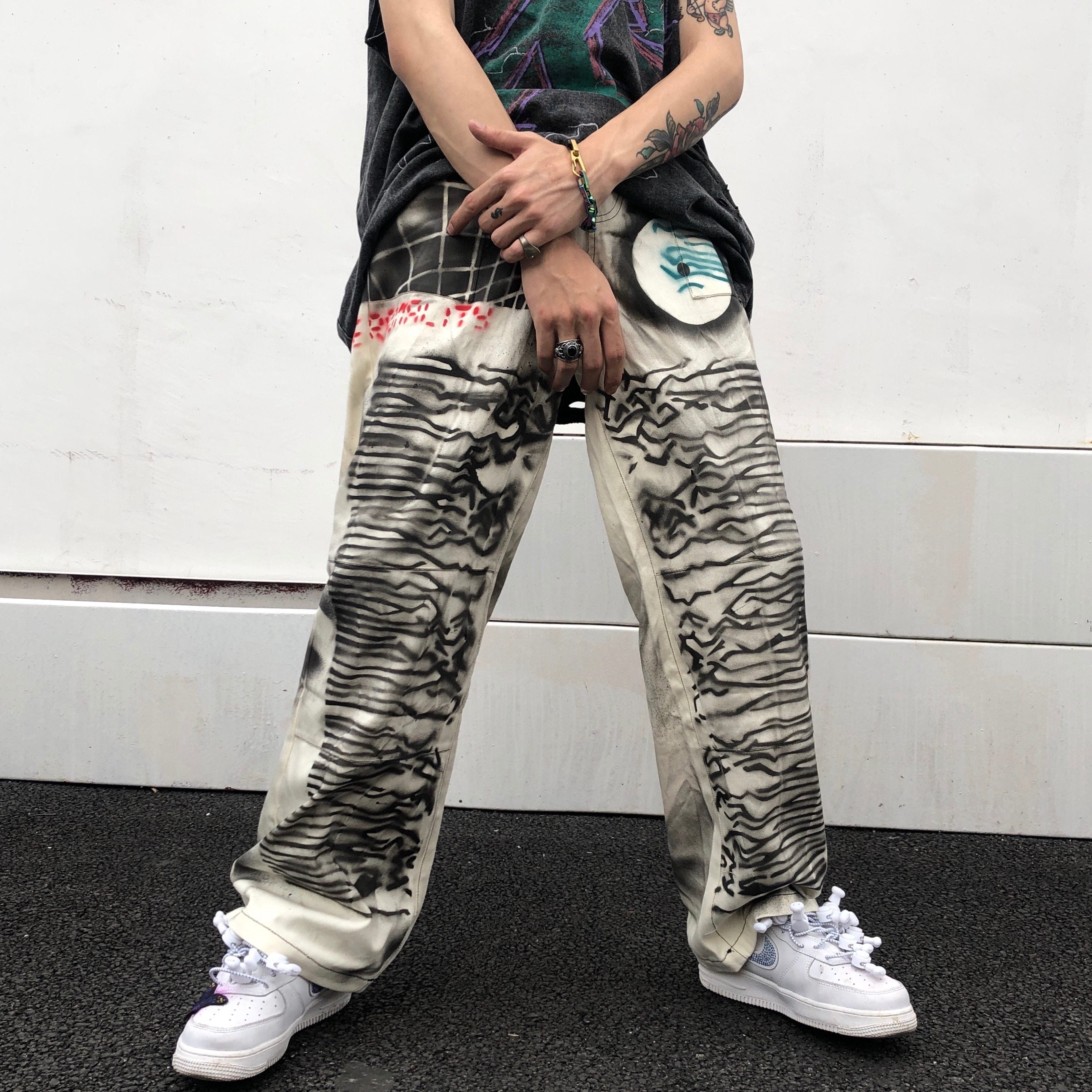 Custom Graffiti Pants - buy techwear clothing fashion scarlxrd store pants hoodies face mask vests aesthetic streetwear