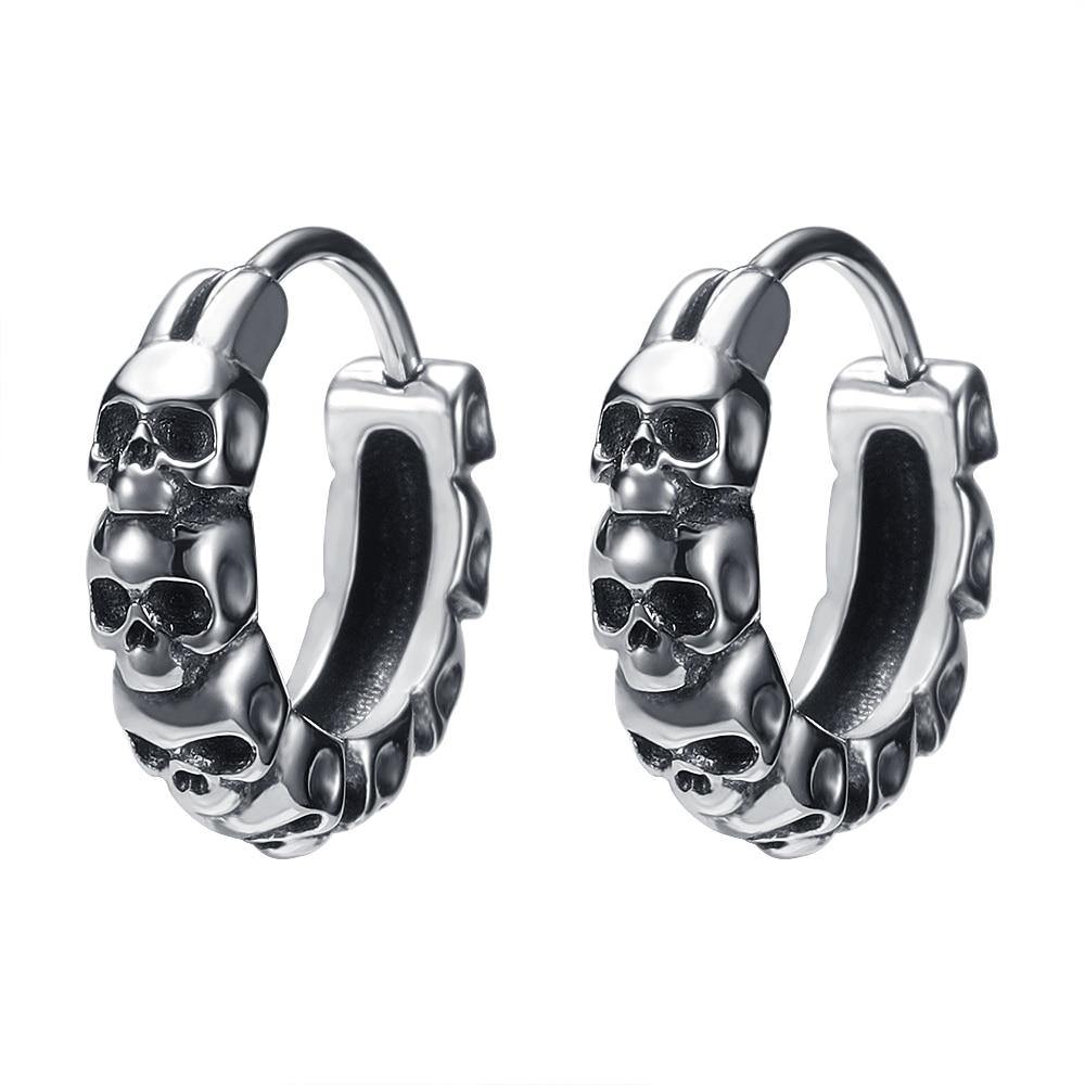 Skull Punk Stud Earrings - buy techwear clothing fashion scarlxrd store pants hoodies face mask vests aesthetic streetwear