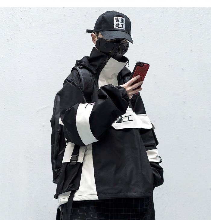 Color Block Tech Coat - buy techwear clothing fashion scarlxrd store pants hoodies face mask vests aesthetic streetwear