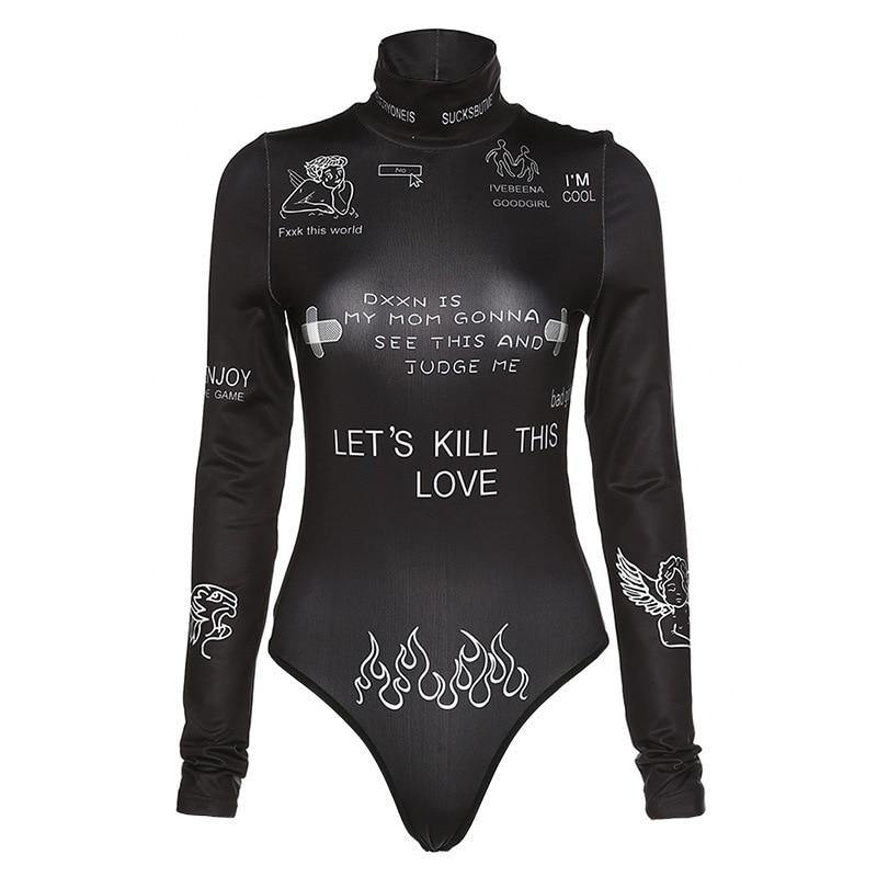 Lxve Goth Bodysuit - buy techwear clothing fashion scarlxrd store pants hoodies face mask vests aesthetic streetwear