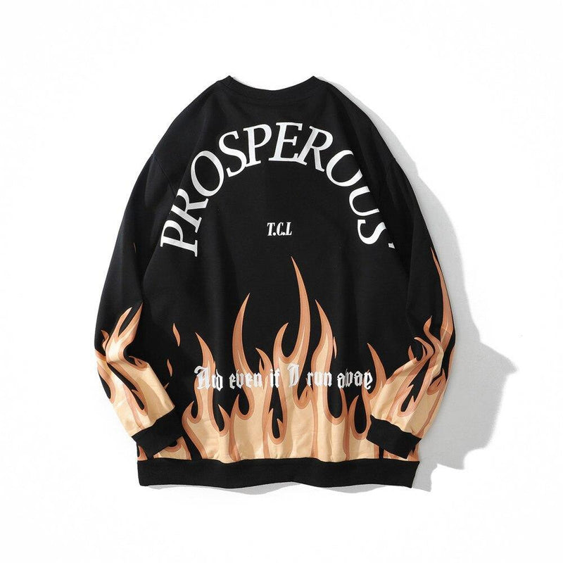 Flame Sweatshirt - buy techwear clothing fashion scarlxrd store pants hoodies face mask vests aesthetic streetwear