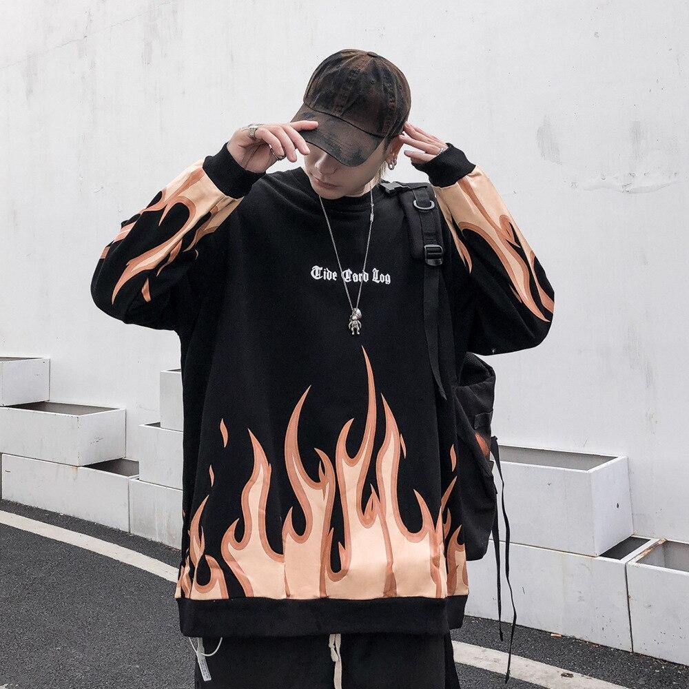 Flame Sweatshirt - buy techwear clothing fashion scarlxrd store pants hoodies face mask vests aesthetic streetwear