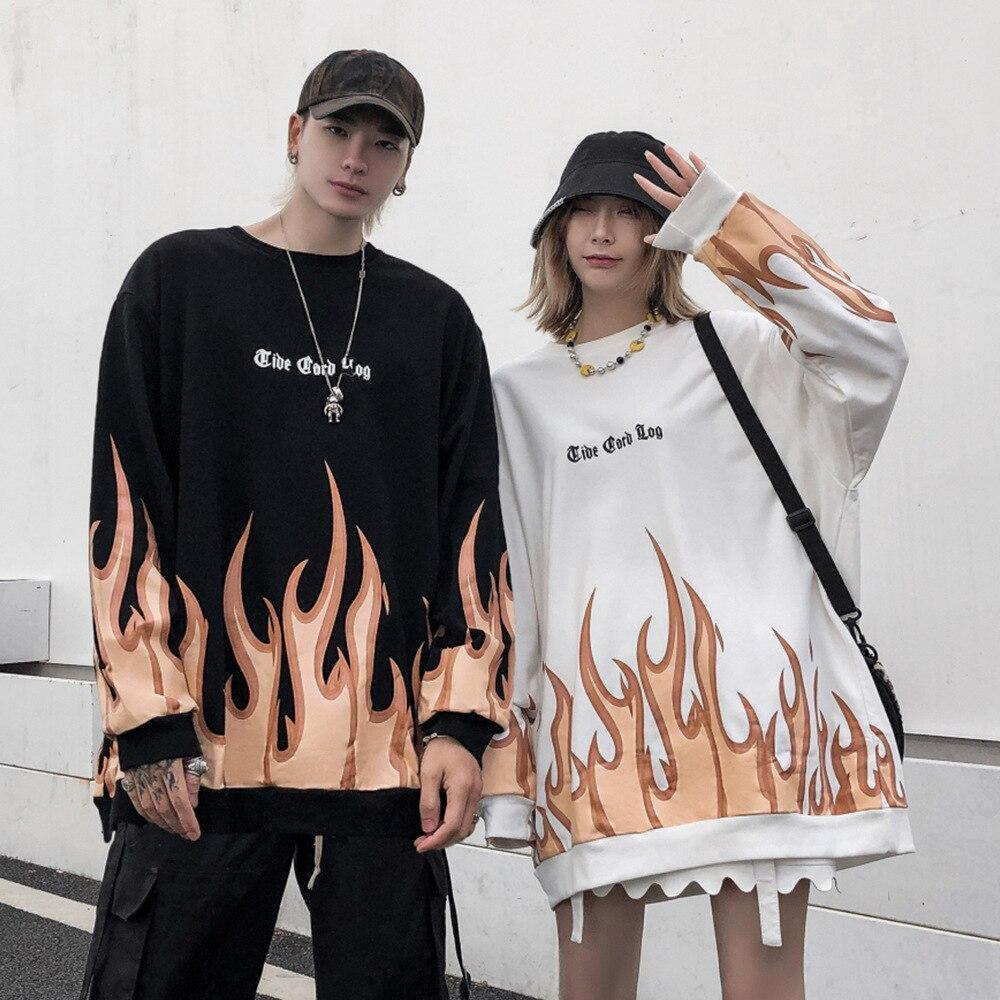 Flame Sweatshirt - buy techwear clothing fashion scarlxrd store pants hoodies face mask vests aesthetic streetwear