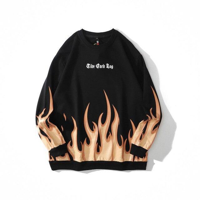 Flame Sweatshirt - buy techwear clothing fashion scarlxrd store pants hoodies face mask vests aesthetic streetwear