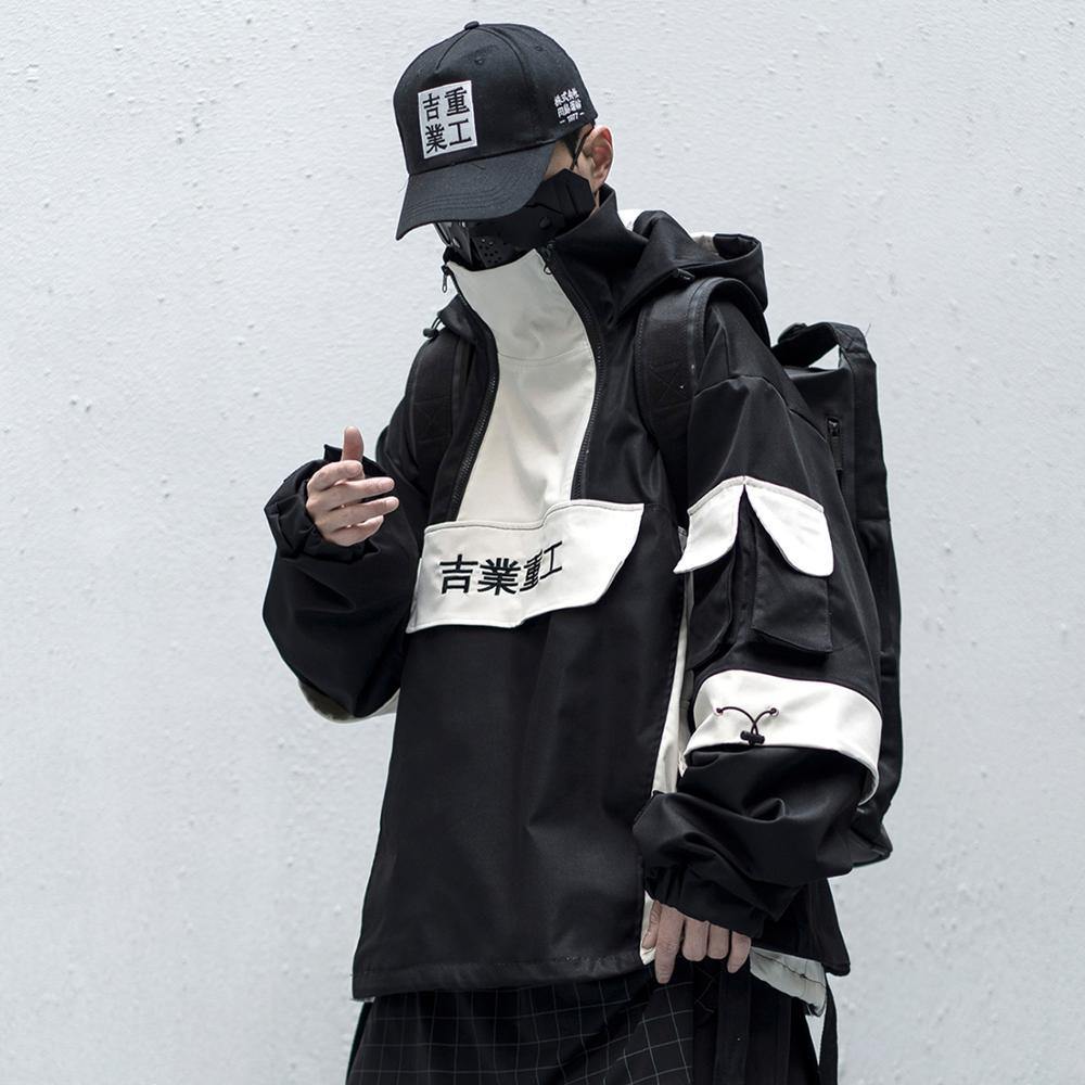 Color Block Tech Coat - buy techwear clothing fashion scarlxrd store pants hoodies face mask vests aesthetic streetwear