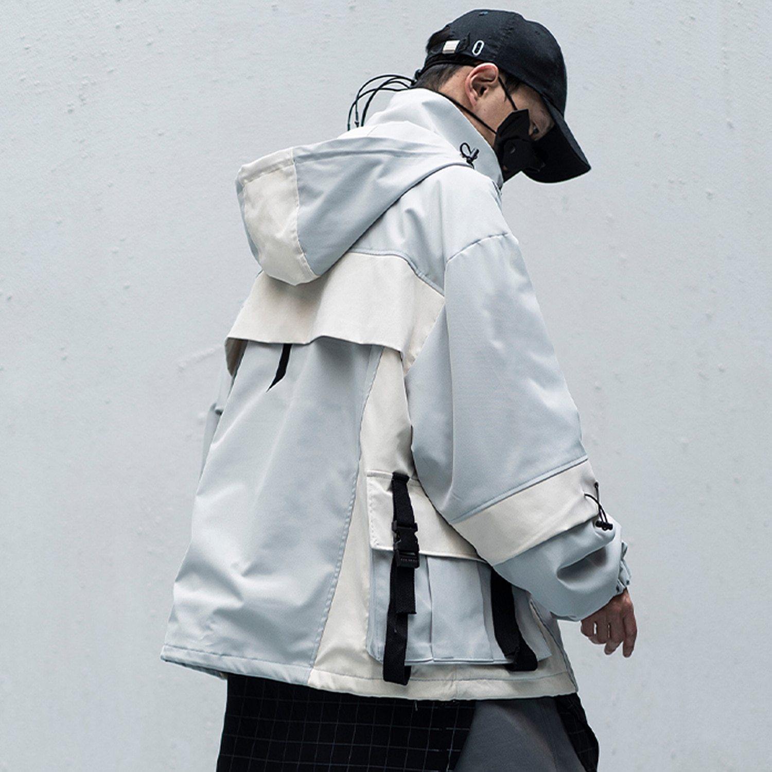 Color Block Tech Coat - buy techwear clothing fashion scarlxrd store pants hoodies face mask vests aesthetic streetwear