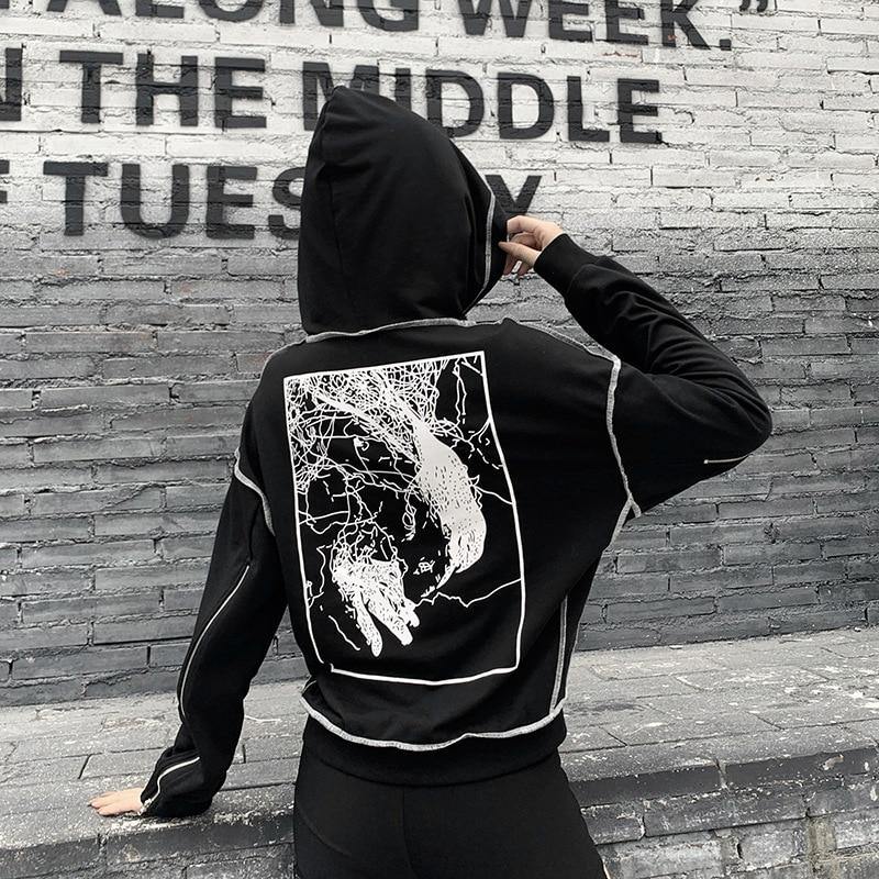 Sleeve Zipped Code Hoodie - buy techwear clothing fashion scarlxrd store pants hoodies face mask vests aesthetic streetwear