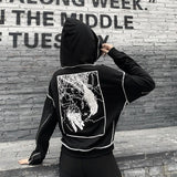 Sleeve Zipped Code Hoodie - buy techwear clothing fashion scarlxrd store pants hoodies face mask vests aesthetic streetwear