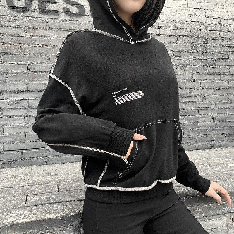 Sleeve Zipped Code Hoodie - buy techwear clothing fashion scarlxrd store pants hoodies face mask vests aesthetic streetwear