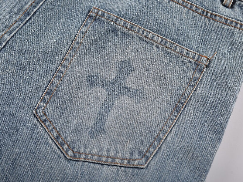 Flames And Crosses Jeans